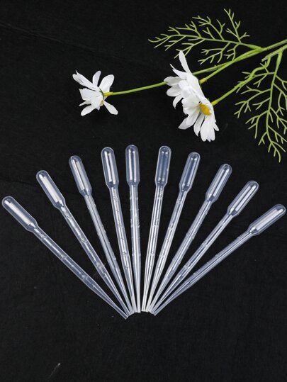 أدوات مكتبية ومدرسية مجموعة من 10 قطع بخاخ بلاستيكي شفاف سعة 3 مل مع مقياس مناسبة للتعليم في الطفولة المبكرة / المختبر العلمي للمدارس الابتدائية ، إبر البخاخ التي يمكن التخلص منها