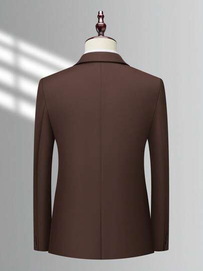 Manfinity Mode للرجال قطعة واحدة ياقة مطوي جاكيت & قطعة واحدة بنطلون بدلة