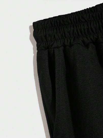 Manfinity Homme طقم قصير رجالي ذو خصر مربوط من 3 قطع، شورتات بسيطة كاجوال، هدية للزوج أو الحبيب