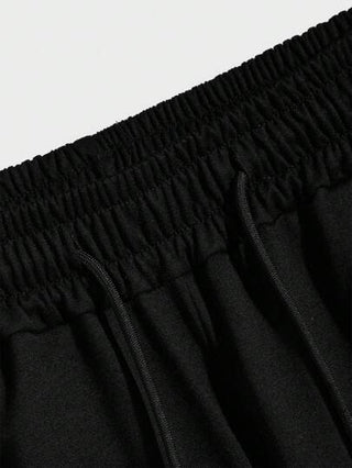 Manfinity Homme طقم قصير رجالي ذو خصر مربوط من 3 قطع، شورتات بسيطة كاجوال، هدية للزوج أو الحبيب