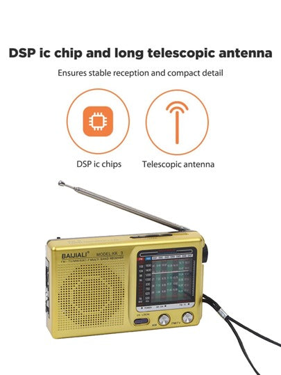 عتيق صغيرة محمولة مذياع مع كامل حزام
