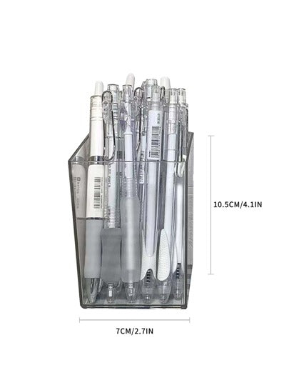 حامل قلم شفاف، منظم أدوات المكتب الأساسية لغرفة المعيشة والمكتب، حافظة تخزين فرش المكياج