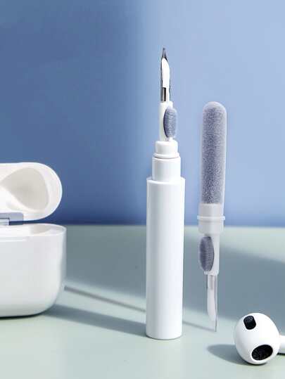 طقم تنظيف سماعات الأذن اللاسلكية 3 في 1 - متوافق مع Airpods و Airpods Pro (أبيض)، للمطبخ والحمام والمنزل، مستلزمات منزلية