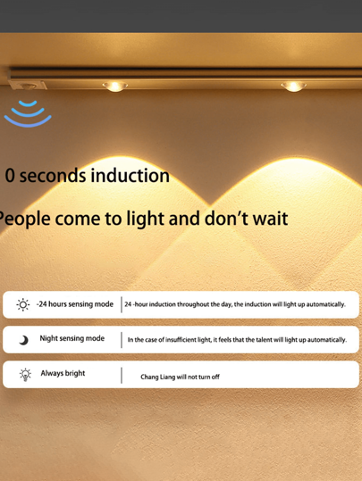 مصباح خزانة LED بحساس الحركة بأطوال 20 سم / 30 سم / 40 سم / 50 سم وشريط تغيير ثلاثي الألوان ، مصباح ذكي فائق النحافة لعداد مطبخ ، مصباح خزانة ملابس بحساس الجسم و بطارية قابلة لإعادة الشحن ولاسلكي وذاتية اللصق مناسب للخزائن ورفوف الأحذية والمداخل ، يتضمن 3