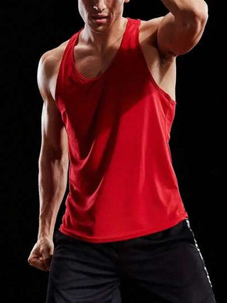 Manfinity Fitness خزّان رياضي بشعار حرفي بطراز صديق للرجال، ملابس علوية للتمرين