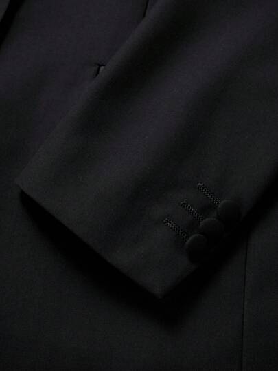 Manfinity Mode للرجال قطعة واحدة بياقة مطوي مسنن زر احادي جاكيت & قطعة واحدة بنطلون بدلة