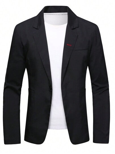 Manfinity Mode جاكيت زر احادي قطعة واحدة للرجال