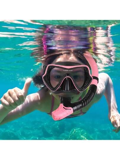 JoyMaySun قناع غطاء علوي جاف بانورامي للغوص مزود بزجاج مقوى ومعدات قناع غوص احترافية مع أنبوب تنفس للغوص ،الغطس بالأنبوب وتدريب السباحة, مكون من قطعة واحدة