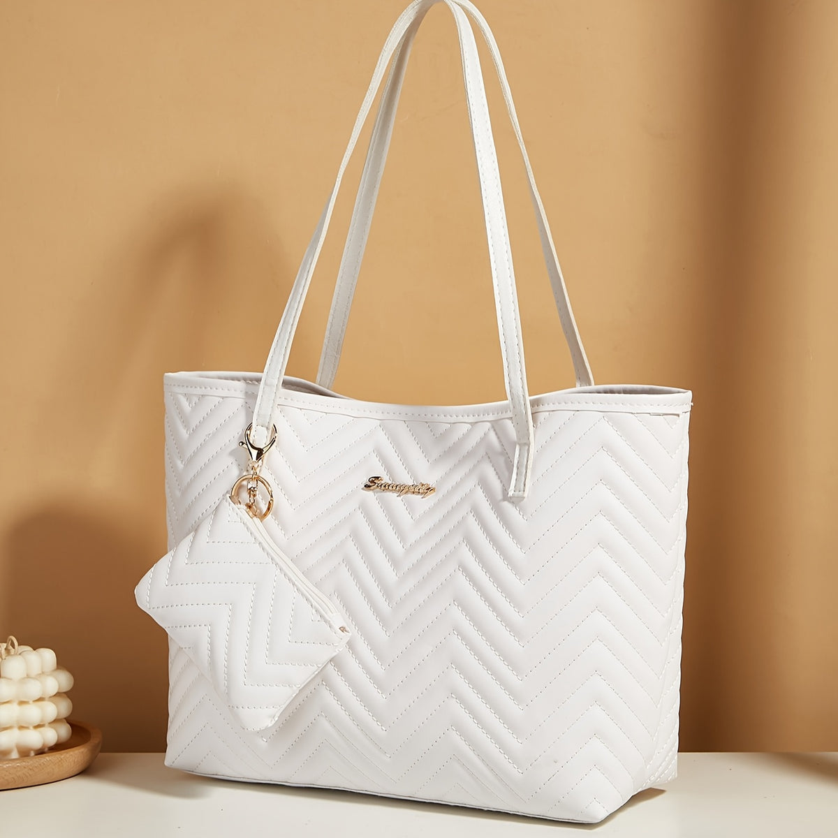 حقيبة توت نسائية سعة كبيرة، طقم من قطعتين - حقيبة كتف مطرزة أنيقة وحقيبة يد متقاطعة للجسم، خفيفة الوزن ومتينة مناسبة للسفر والتسوق وأسلوب المكتب تصميم 2025