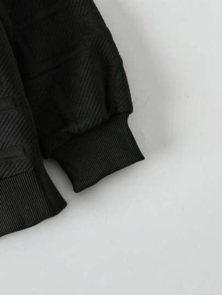 SHEIN جاكيت تفاصيل مرقع بعبارة بطباعة تيدي قبعة ولد طفل