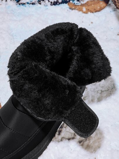 بوت ثلج دافئة للرجال مُبطنة للطقس الخارجي الشتوي، بوت ثلج للرجال مضادة للانزلاق ذات علامة عالية، بوت قصيرة ذات بطانة من الفرو سميكة ودافئة، مريحة للارتداء ومضادة للانزلاق