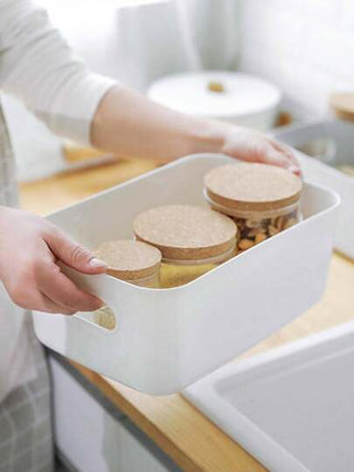 صندوق تخزين المطبخ 1قطعة مع حامل تخزين الخضروات, مقبض, ومساحة لزجاجات التوابل والجرار