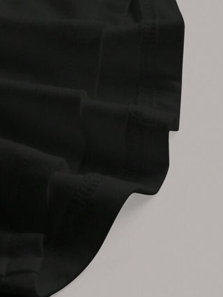 EZwear بلوزة سوداء بيضاء قبة مطوية عند الرقبة و بلا أكمام