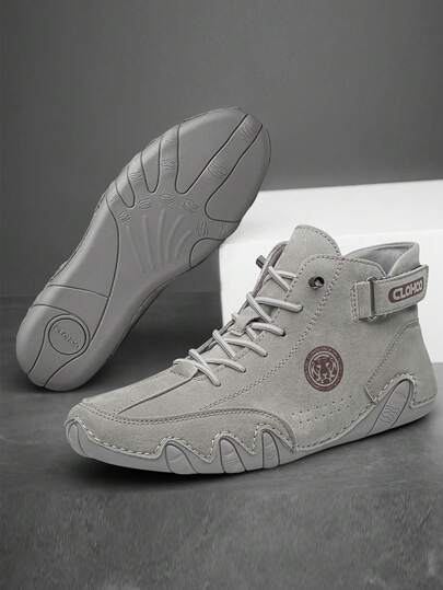 CLOHOO بوت قصيرة عصرية للرجال من الجلد العالي الكعب مخيطة باليد بتصميم أخطبوط ، مثالية مع السراويل الضيقة