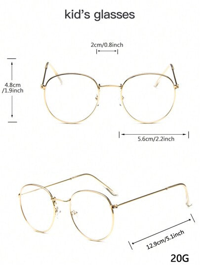 زوج نظارات معدنية بتصميم كلاسيكي بأحجام مناسبة للمراهقين والشباب للاستخدام اليومي