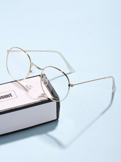 زوج نظارات معدنية بتصميم كلاسيكي بأحجام مناسبة للمراهقين والشباب للاستخدام اليومي