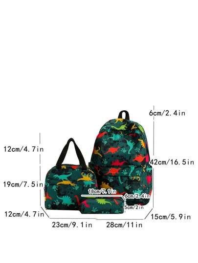 حقيبة مدرسية للفتيات بسعة كبيرة مع طباعة خاصة للصبيان 3 قطع، حقيبة ظهر مدرسية مجموعة ركساك بطباعة وألوان جذابة للأطفال
