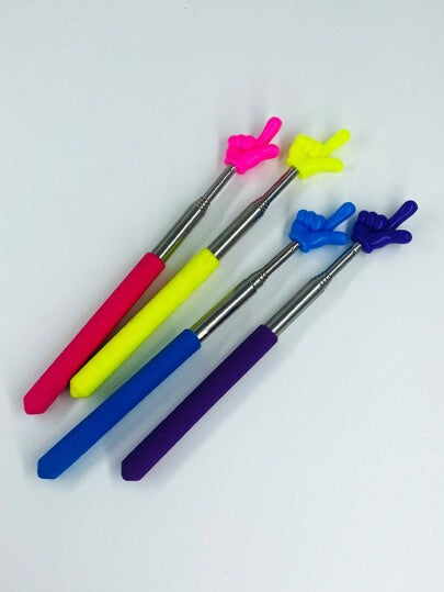 أدوات مكتبية ومدرسية 1 قطعة عصا تأشير تلسكوبية من الفولاذ المقاوم للصدأ للأطفال للقراءة والتدريس والاستخدام على السبورة