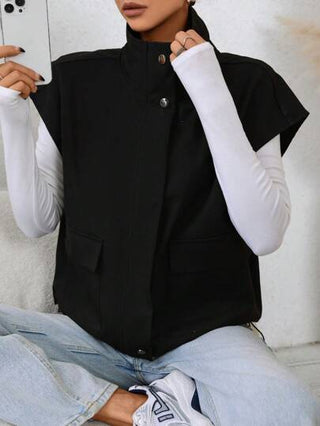 EZwear جاكيت سوستة مع جيوب على الصدر للخريف/الشتاء