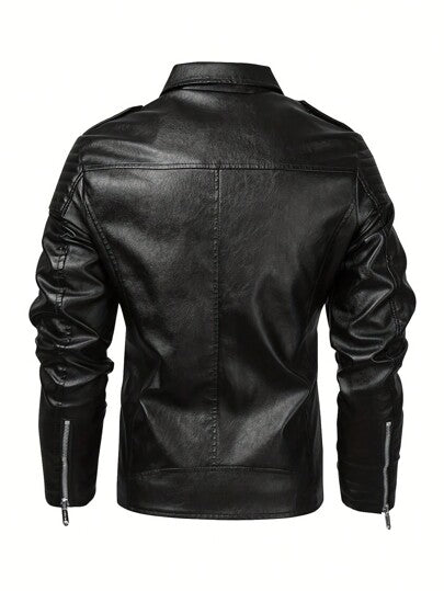 جاكيت رجالية بسحاب وجيوب ذات لون واحد، بومبر كاجوال بأكمام طويلة