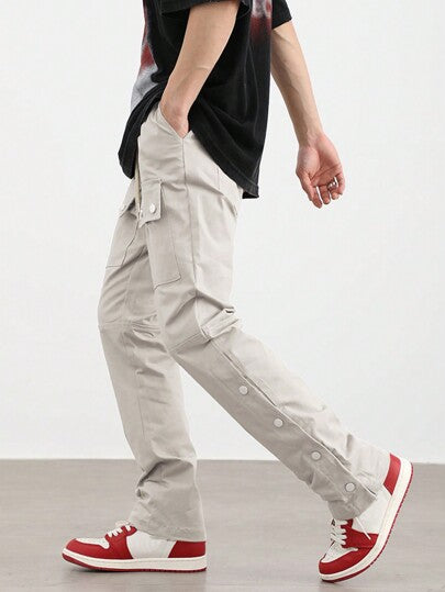 Manfinity EMRG بنطلون جيب جانبي قلاب للرجال