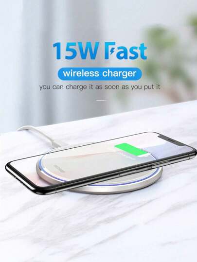 شاحن لاسلكي سريع، لوحة شحن لاسلكي بقدرة 15 واط متوافقة مع هواتف آيفون 16 و15 و14 و13 و12 و11 برو/ماكس/ميني/بلس/إكس إس/ إكس آر/8، وأيضًا متوافقة مع سماعات الأذن 4/3/2/برو؛ وسادة الشحن اللاسلكي متوافقة مع هواتف سامسونج جالاكسي S25/S24/S23/S22/نوت 20/10/Z Fo