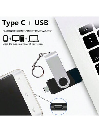 ذاكرة فلاشية Biyetimi Type C بواجهة USB 2.0 OTG 64GB 32GB للهواتف الذكية والحواسيب اللوحية، ذاكرة تخزينية حقيقية بحجم 128GB مفتاح USB