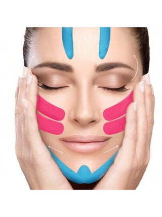 شريط لاصق رياضي بطول 5 متر وعرض 2.5 سم يستخدم لشد الوجه والرقبة وشد العين، مقاوم للماء والعرق ومرن ويستخدم للعناية بإصابات الرياضة