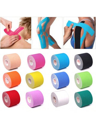 شريط لاصق رياضي بطول 5 متر وعرض 2.5 سم يستخدم لشد الوجه والرقبة وشد العين، مقاوم للماء والعرق ومرن ويستخدم للعناية بإصابات الرياضة