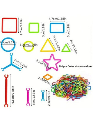 200 قطعة مجموعة ألعاب البناء، مكعبات البناء متعددة الأشكال، طقم ألغاز تعليمية هندسية ثلاثية الأبعاد، طقم توصيل إبداعي متداخل (الألوان والأشكال عشوائية). ديكور غرفة