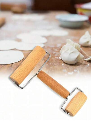 1 قطعة من الخشب الطبيعي أسطوانة فرد العجين ذو الطرفين، أسطوانات الفرد للخبز، غير لاصقة للعجين والخبز والبسكويت والبيتزا والحلويات، أداة خبّاز ومطبخ