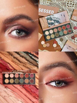 SHEGLAM لوحة ظلال العيون مراكش أوبسيسد 12 لونًا لامعًا معدنيًا غير لامعًا بألوان محايدة وألوان براقة عالية الصبغة تدوم طويلاً بدون تلطخ ظلال عيون ناعمة قابلة للمزج مستحضرات تجميل العيون عيد الميلاد الشتاء ظلال العيون القوطية لعام 2000 عيد الأب...