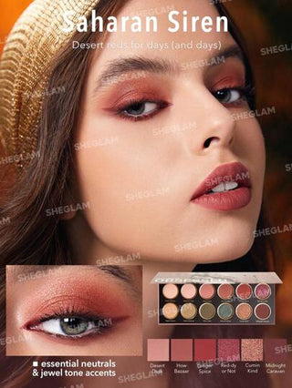 SHEGLAM لوحة ظلال العيون مراكش أوبسيسد 12 لونًا لامعًا معدنيًا غير لامعًا بألوان محايدة وألوان براقة عالية الصبغة تدوم طويلاً بدون تلطخ ظلال عيون ناعمة قابلة للمزج مستحضرات تجميل العيون عيد الميلاد الشتاء ظلال العيون القوطية لعام 2000 عيد الأب...