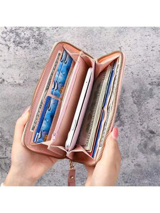 محفظة سحاب كورية عصرية للنساء 2023، محفظة جلد اصطناعي متعددة الوظائف، سعة كبيرة لهاتف والنقود، هدية للمعلمات والنساء، محفظة طويلة ومحفظة معصم
