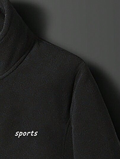 جاكيت تفاصيل مرقع بعبارة بطباعة تيدي للرجال