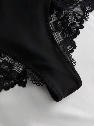 SuitURBody سروال داحلي لتشكيل الجسم دانتيل متباين اللون خصر عالي