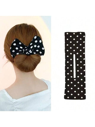 مشبك تويست لربط الشعر للسيدات بنقشة النقط البولكا قطعة واحدة