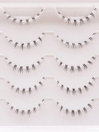 Beauty Showme 5 أزواج من رموش العين السفلية الزائفة، مجموعة علوية وسفلية للرموش السفلية والعلوية، مستقيم J قزحية آسيوية ل- رموش المنك الكورية، رموش أفعى، رموش فردية كورية للرموش السفلية، رموش كاذبة صغيرة، رموش أسفل العين ومجموعات من الرموش الفردية،...