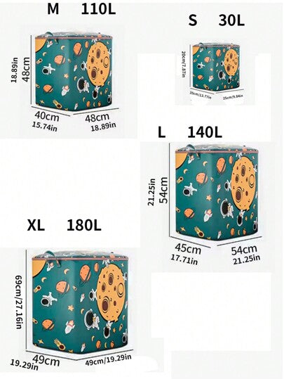 1 قطعة حقيبة تخزين خزانة من القماش، صندوق تخزين سعة كبيرة من النسيج غير المنسوج بسحاب، للحفاظ على البطاطين والملابس، ديكورات زرقاء للمنزل والغرفة والأعياد