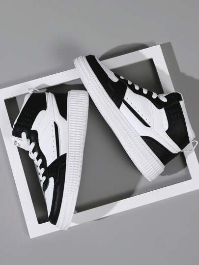 حذاء للنساء ألوان متباينة رقبة عالي رياضات الى طالب , خارجي مقاس كبير