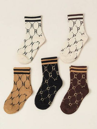 جوارب نصفية دافئة لشتاء خريفي جديد 5أزواج/مجموعة