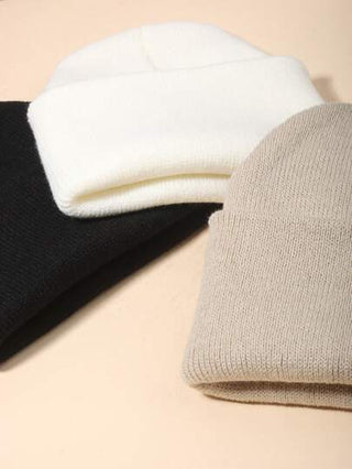 3 قطع قبعات صغيرة محبوكة دافئة وجذابة للأطفال والرضع من سن 1-12 سنة بألوان بيضاء وبنية وسوداء، قبعات أطفال حديثي الولادة