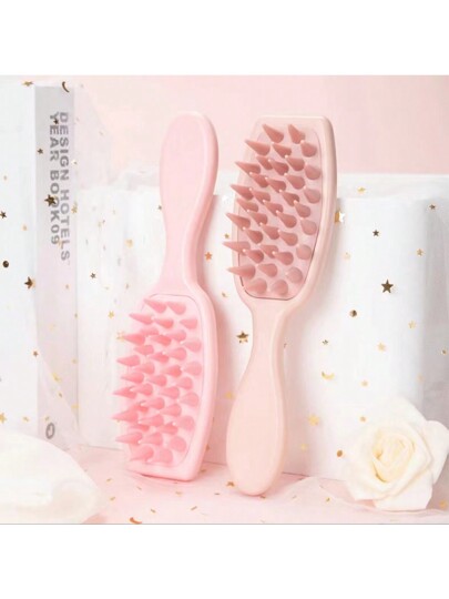 فرشاة شعر سيليكون ناعمة للسبا و للتدليك لفروة الرأس و شامبو فك التشابك لجميع أنواع الشعر