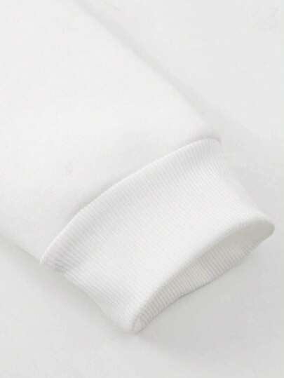 Manfinity Homme هودي كاجوال بجيب على شكل كنغر وطباعة حرف بأكمام طويلة ، للإستخدام اليومي والتنس