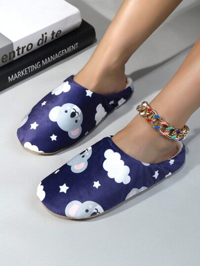 شباشب غرفة نوم كوالا للسيدات على طراز الكلية، شبشب منزلي من القطيفة الناعمة من الأسفل