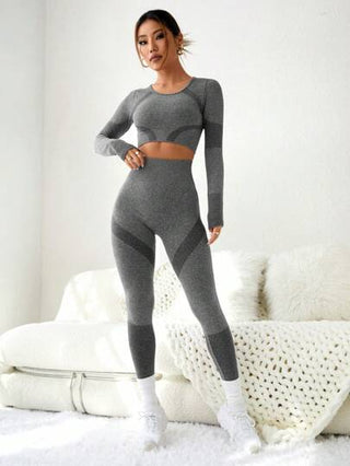 SHEIN Sport Gameset مجموعة رياضية للنساء بأكمام راغلان غير منفصلة