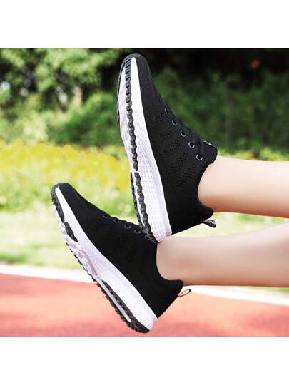 أحذية رياضية للسيدات، كاجوال، تنفس بشبك ناعم القاع، أحذية جري رياضية، بالجملة للربيع/الخريف، مقاسات كبيرة
