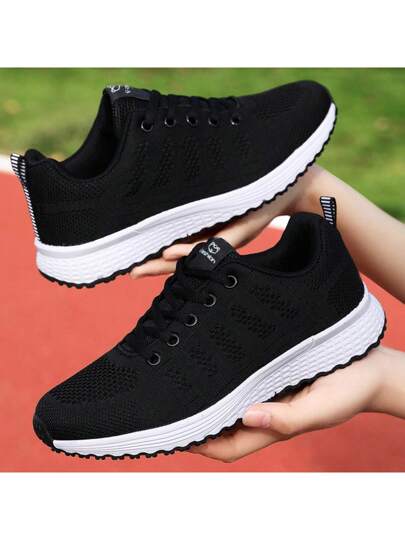 أحذية رياضية للسيدات، كاجوال، تنفس بشبك ناعم القاع، أحذية جري رياضية، بالجملة للربيع/الخريف، مقاسات كبيرة