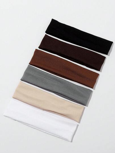 6قطع رباط شعر للأطفال بألوان مختلفة وعريضة