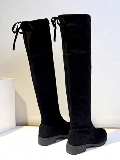 أحذية نسائية فوق الركبة، أحذية فوق الركبة، أحذية نسائية، أحذية جديدة، أحذية رفيعة، أحذية عالية بكعب عالٍ ومنصة مقاومة للماء، أحذية فوق الركبة